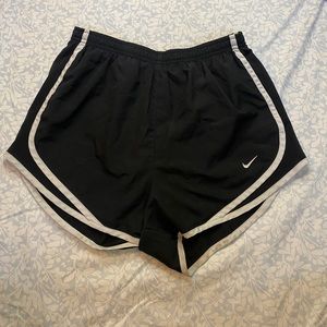 S nike black and white shorts
